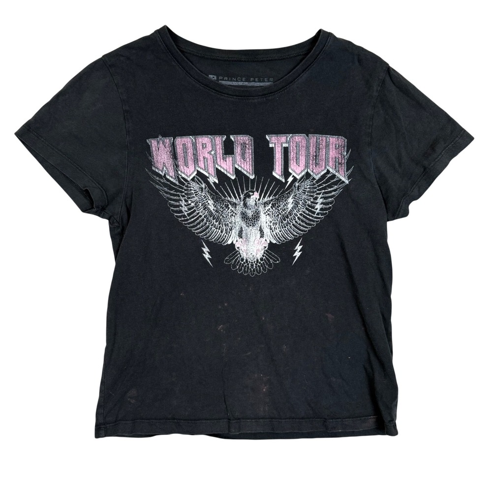 Prince Peter World Tour Graphic Tee Small Rock Eagle Black Pink Cotton USA